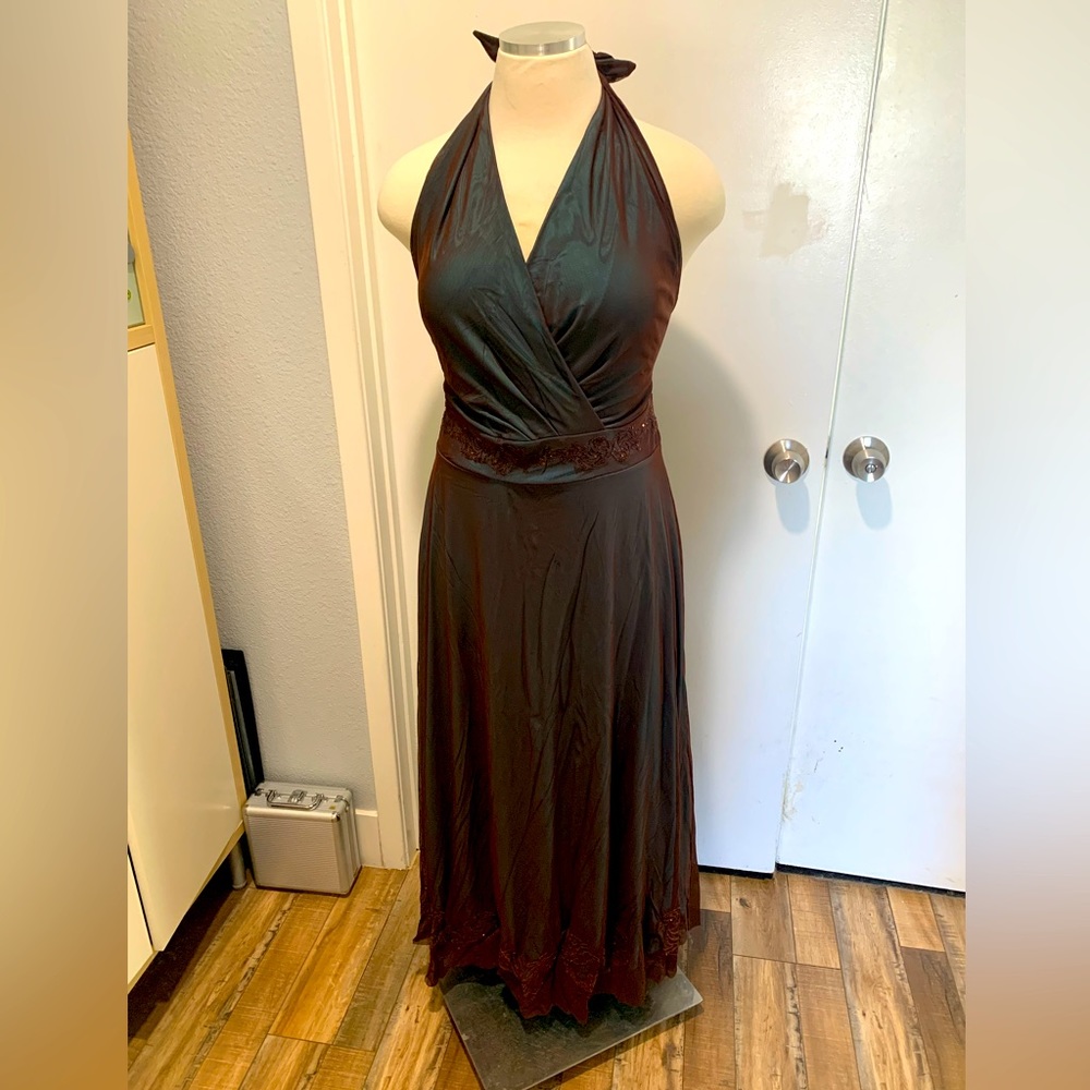 Plus size halter, dress mesh, overlay